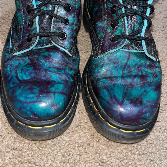 Dr. Martens VTG Vintage Made in England MIE 1460 Rub Off Tie Dye Marble Boot UK5 - Picture 3 of 10